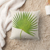 熱帯グリーンリーフゴールデンジオメトリストライプ白 クッション (ブランケット)