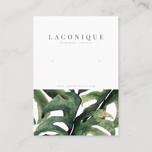 熱帯グリーンリーフジュエリーディスプレイ名刺 名刺 (正面)