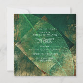 熱帯グリーンリーフ動揺して金ゴールドパーティー 招待状 (正面)