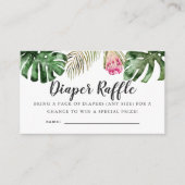 熱帯グリーンリーベビーシャワーおむつラッフルチケット エンクロージャーカード (正面)