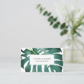 熱帯グリーンリーモンステラ葉 名刺 (スタンド正面)