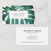 熱帯グリーンリーモンステラ葉 名刺 (正面/裏面)