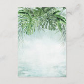 熱帯グリーン水のカラーウェディングレセプション エンクロージャーカード (裏面)