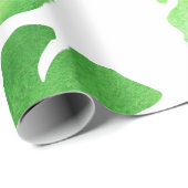 熱帯グリーン水の色の大きな葉のパターン ラッピングペーパー (ロールコーナー)