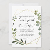 熱帯グリーン葉セナ特に 招待状 (正面)