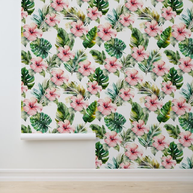 熱帯グリーン葉ハイビスカス花 壁紙 (アプリケーション)