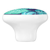 熱帯グリーン青葉色模様 セラミックノブ (側面)