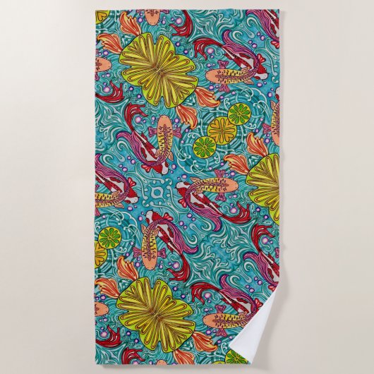 熱帯コイ- ビーチタオル (正面)