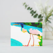 熱帯コウノトリのグラフィックテーマ ポストカード (スタンド正面)