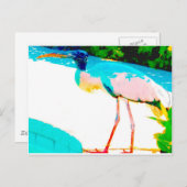 熱帯コウノトリのグラフィックテーマ ポストカード (正面/裏面)