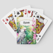 熱帯コカトオウムのオウムの水色の花 トランプ (裏面)