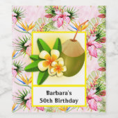 熱帯ココナッツをパーソナライズ ワインラベル (シングルラベル)