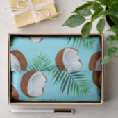 熱帯ココナッツ及びシュロの葉のプリント 薄葉紙 (ギフト)