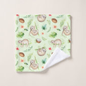 熱帯ココナッツ怠惰パターン バスタオルセット (ウォッシュタオル)