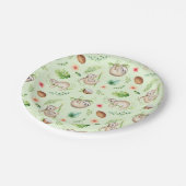 熱帯ココナッツ怠惰パターン ペーパープレート (アングル)