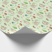 熱帯ココナッツ怠惰パターン ラッピングペーパー (角)