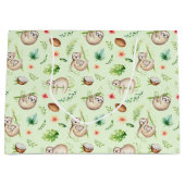 熱帯ココナッツ怠惰パターン ラージペーパーバッグ (正面)