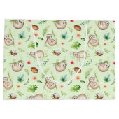 熱帯ココナッツ怠惰パターン ラージペーパーバッグ (裏面)