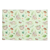 熱帯ココナッツ怠惰パターン 枕カバー (裏面-左)