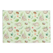 熱帯ココナッツ怠惰パターン 枕カバー (裏面-右)