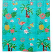 熱帯コラージュ シャワーカーテン (正面)