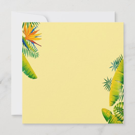 熱帯コンゴウインコのオウムのベビーシャワーの招待状 招待状 (裏面)