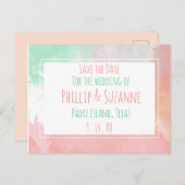 熱帯コーラルネオミントウォーターカラー保存日 案内ポストカード (正面/裏面)