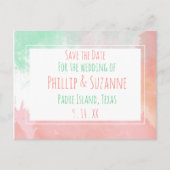 熱帯コーラルネオミントウォーターカラー保存日 案内ポストカード (正面)