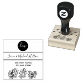 熱帯コーラルモノグラムタイポグラフィ差出人住所 ラバースタンプ (押印)