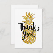 熱帯ゴールデンパイナップル感謝していのスクリプト サンキューカード (正面/裏面)