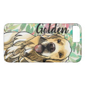 熱帯ゴールデン・リトリーバー(ペットネームを加えて下さい) Case-Mate iPhoneケース (裏面(横))