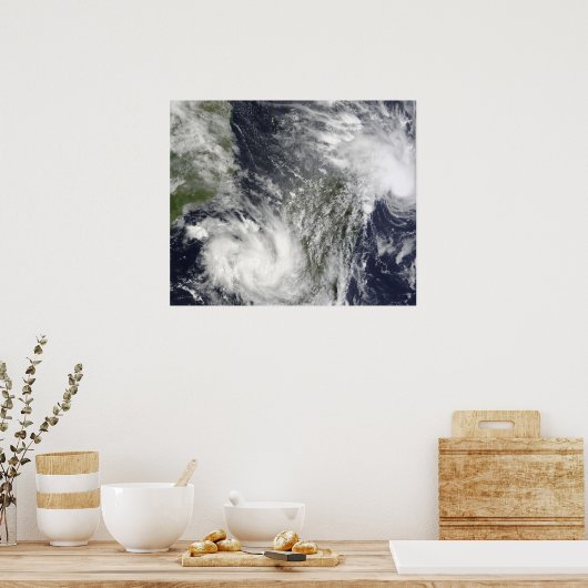 熱帯サイクロンEricとFanele ポスター (キッチン)