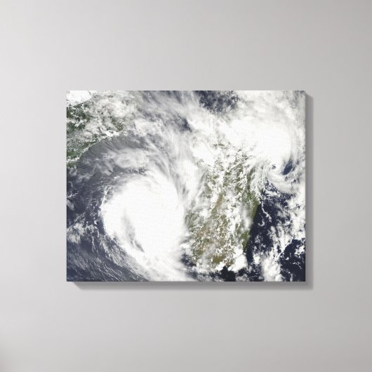 熱帯サイクロンEricとFanele 2 キャンバスプリント (正面)
