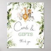 熱帯サファリの動物のカードとギフトポスター ポスター (正面)