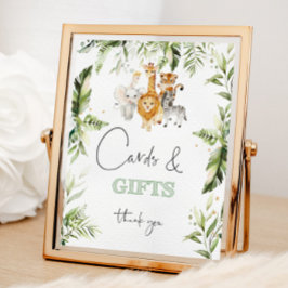 熱帯サファリの動物のカードとギフトポスター ポスター