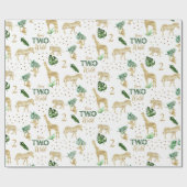 熱帯サファリアニマルジャングルグリーンリー野生パーティー ラッピングペーパー (フラット)