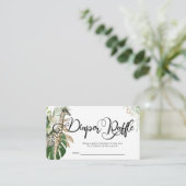 熱帯サファリキリンベビーシャワーおむつラッフル エンクロージャーカード (スタンド正面)