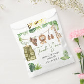 熱帯サファリジャングル動物のベビーシャワー フェイバーバッグ (封をした状態)