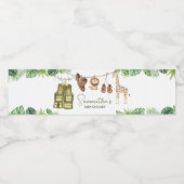 熱帯サファリジャングル動物のベビーシャワー ペットボトルラベル (シングルラベル)