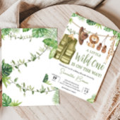 熱帯サファリジャングル動物のベビーシャワー 招待状