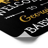 熱帯サファリジャングル動物の赤ちゃんシャワーへようこそ ポスター (角)