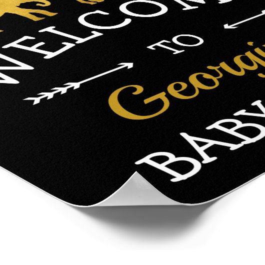 熱帯サファリジャングル動物の赤ちゃんシャワーへようこそ ポスター (角)