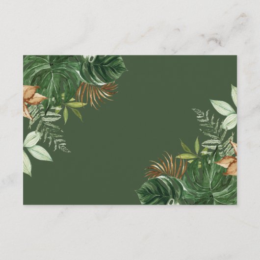 熱帯サファリジャングル野生動物の本ベビー エンクロージャーカード (裏面)