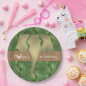 熱帯サファリゾウフェイク金ゴールド緑 ペーパープレート (パーティー)