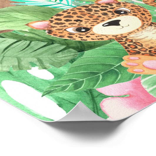 熱帯サファリベイビーシャワー歓迎ポスター ポスター (角)