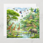 熱帯サファリージャングル 招待状 (正面/裏面)