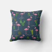 熱帯サボテンのフラミンゴ クッション (裏面)