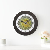 熱帯サボテンの植物のモダンディジット ラージ壁時計 (ホーム)