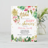 熱帯サボテンパイナップルベビーシャワー招待状 招待状 (スタンド正面)