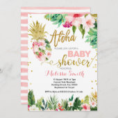 熱帯サボテンパイナップルベビーシャワー招待状 招待状 (正面/裏面)